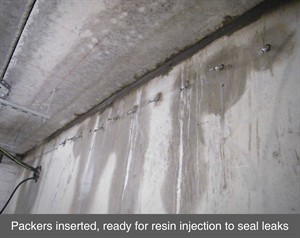 001 leak sealing resin crack injection basement waterproofing dublin ireland belfast northern ireland NI