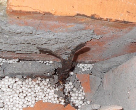 The cavity wall ties were found to be rusted & corroded in the house in Belfast